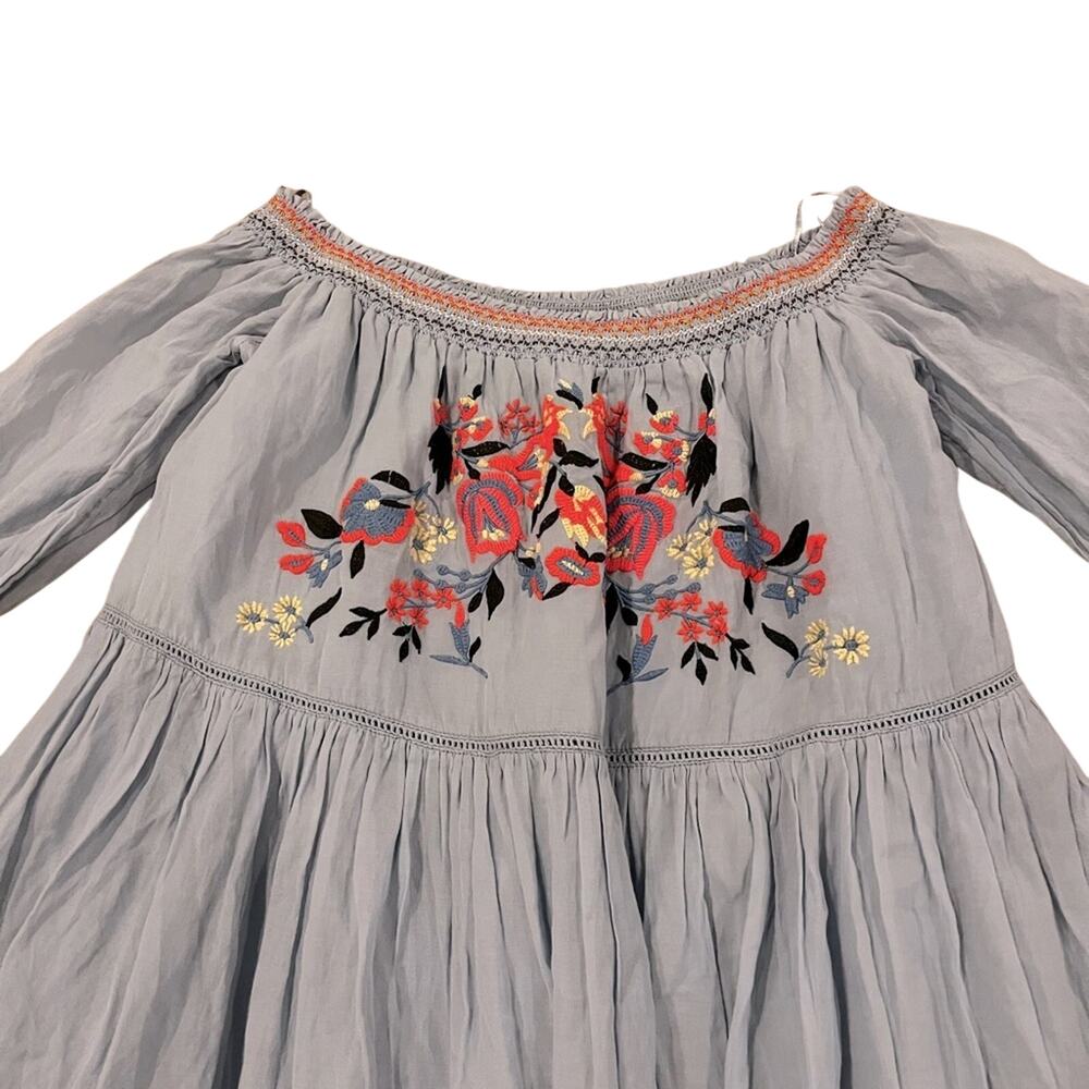 Free People Sunbeams Mini Dress Size S Embroidered Floral Soft Girl Aesthetic - Picture 3 of 5